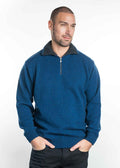 Possum and Merino. TR8007 Zip Collar Jumper - This zip neck jumper has a feature contrast colour on the inside of the collar. Made proudly in New Zealand from a premium blend of 25% possum fur, 65% merino and 10% silk.