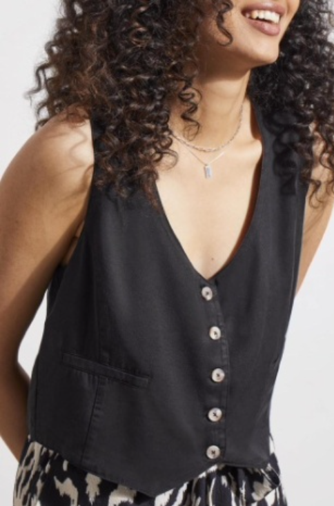 Tribal Button Front Vest