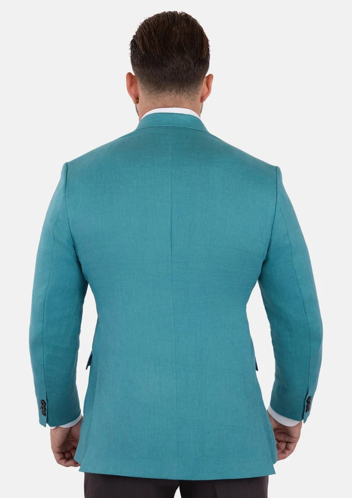 Hudson Turkish Blue Linen Jacket - SARTORO