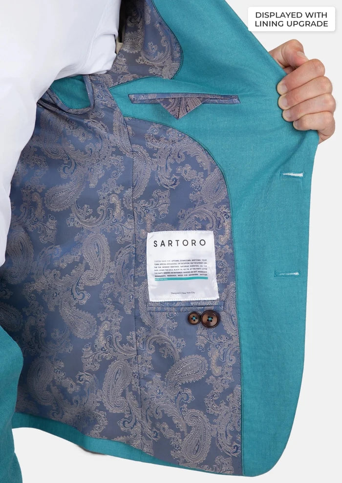 Hudson Turkish Blue Linen Suit - SARTORO