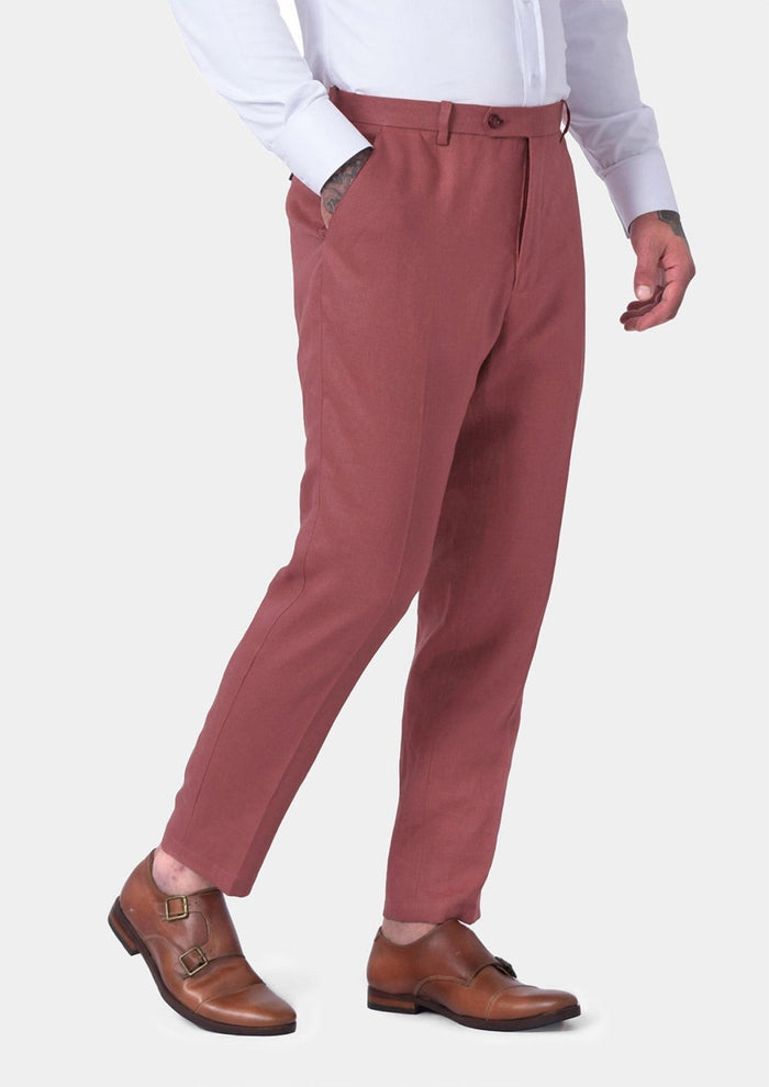 Tuscan Red Linen Pants - SARTORO