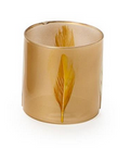 Two's Company Feather Hurricane Candleholder