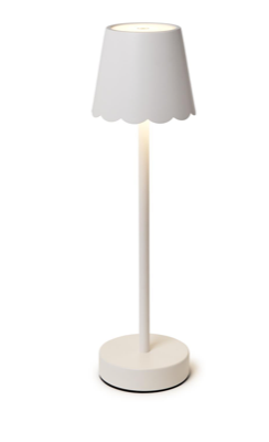 Two's Company LED Cordless Table Lamp with Scalloped Edge