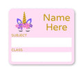 Unicorn School Book Label