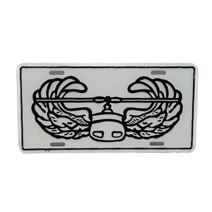 US Army Air Assault White License Plate - US Army Surplus - Collectables & Rarities