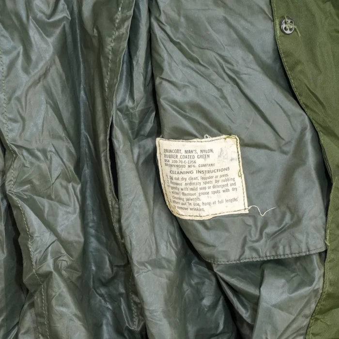 US Army Olive Nylon Raincoat - 36R, Small, Item 2 - US Army Surplus - Rain Jackets