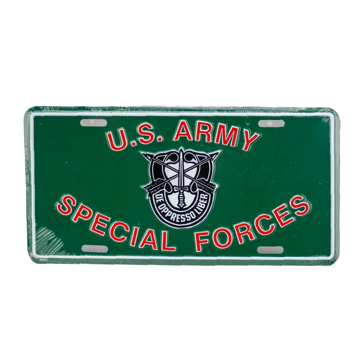 US Army Special Forces Green License Plate - Army & Outdoors - Collectables & Rarities
