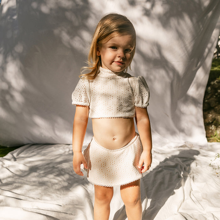 Petit Playa Valentina Bikini Top in Gardenia print, sun-safe UPF50+ swimwear for babies and girls — image 8