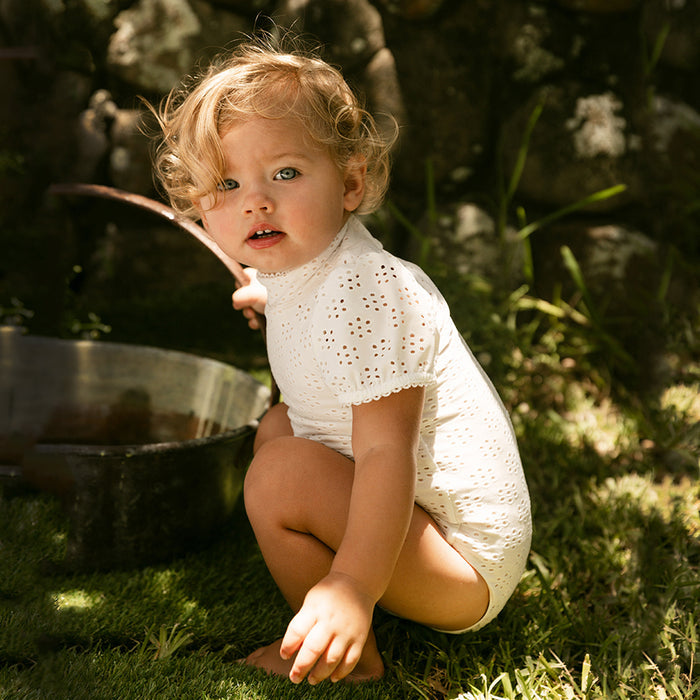 Petit Playa Valentina Swimsuit in Gardenia print, sun-safe UPF50+ swimwear for babies and girls