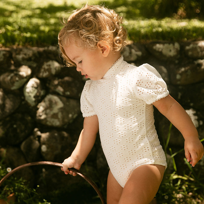 Petit Playa Valentina Swimsuit in Gardenia print, sun-safe UPF50+ swimwear for babies and girls — image 3