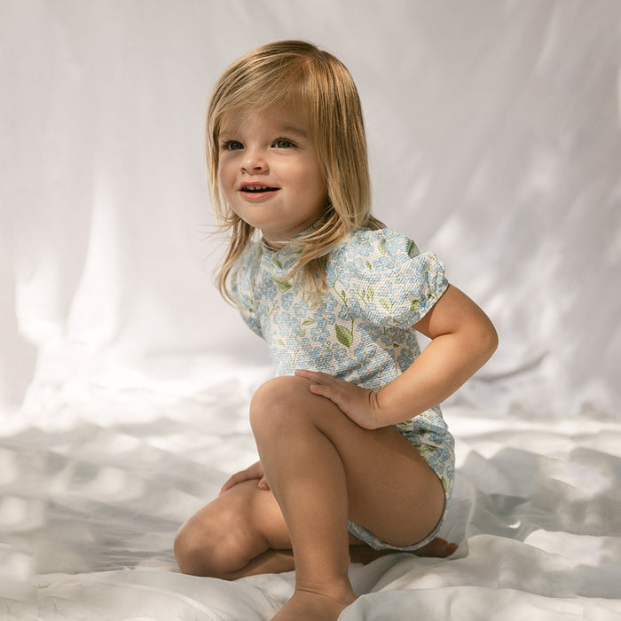 Petit Playa Valentina Swimsuit in Hydrangea print, sun-safe UPF50+ swimwear for babies and girls — image 4