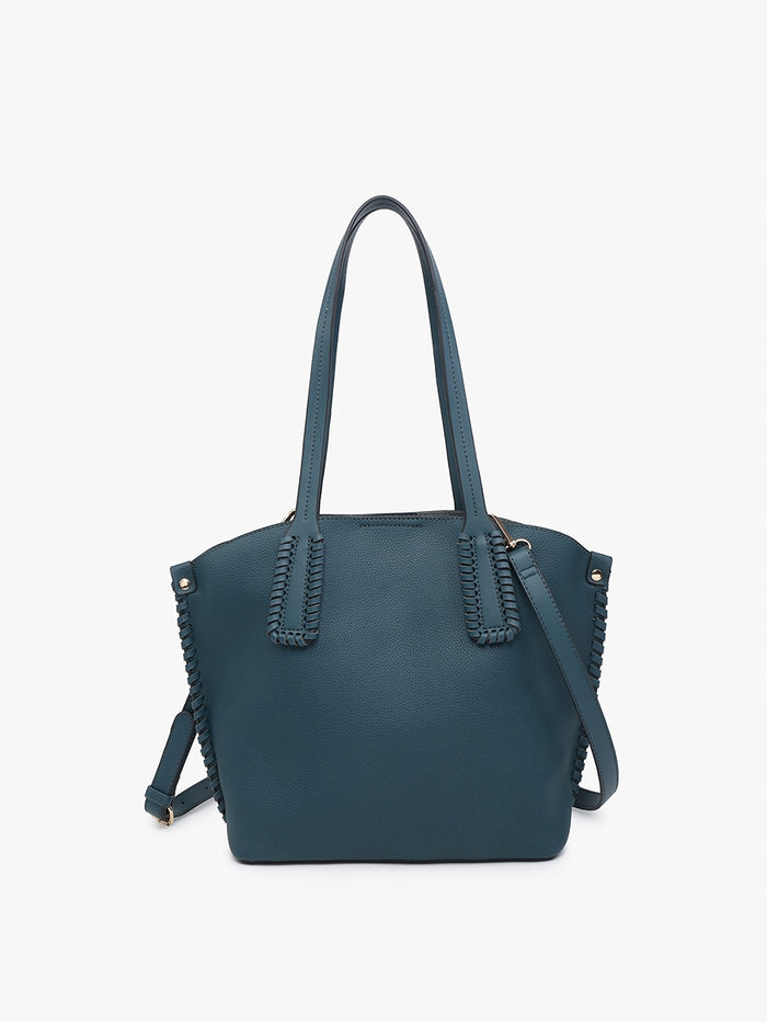 whipstitch tote bag in dark blue