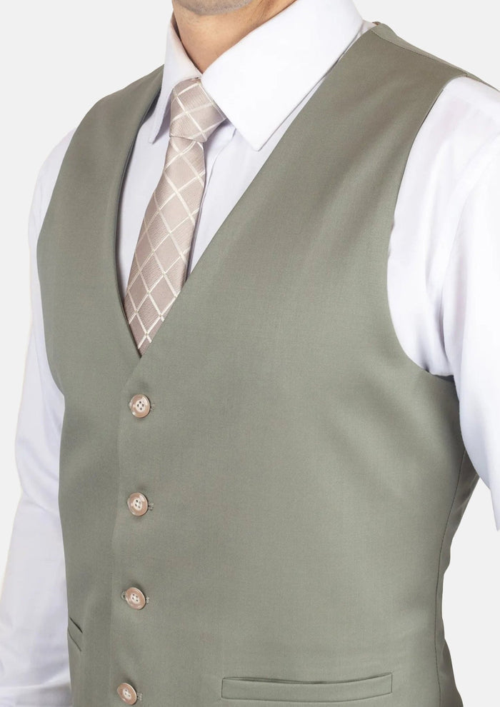 Verona Sage Twill Vest - SARTORO