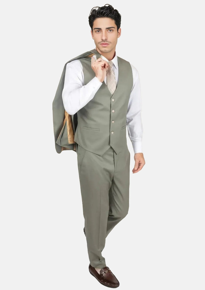 Verona Sage Twill Vest - SARTORO