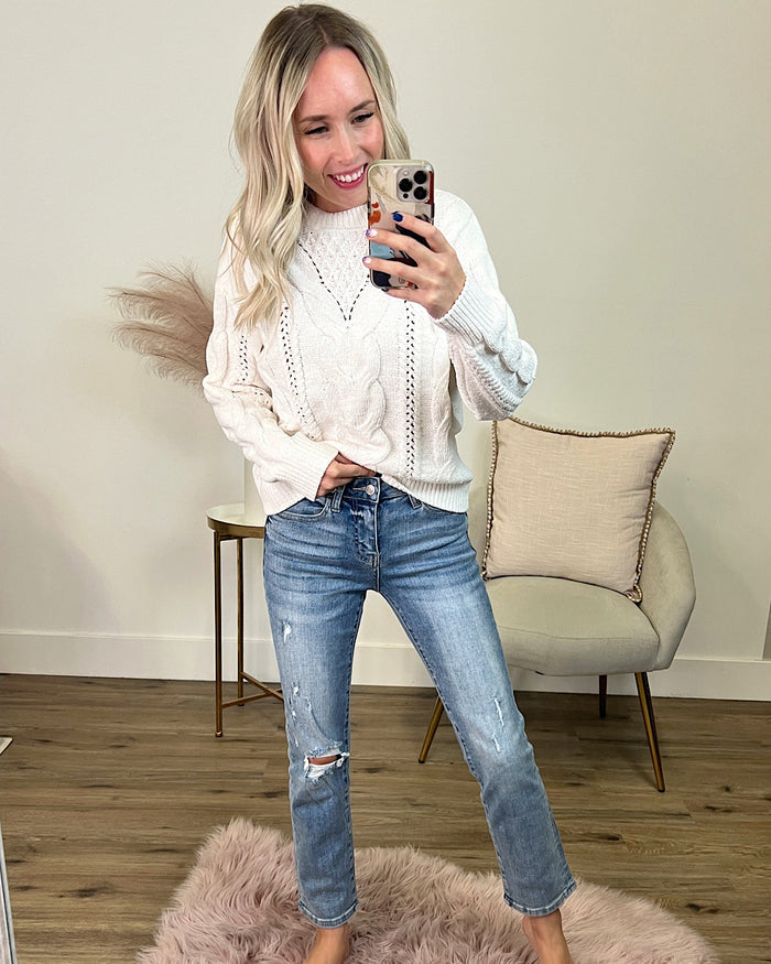 Vervet Ramsey Distressed Straight Jeans  Vervet