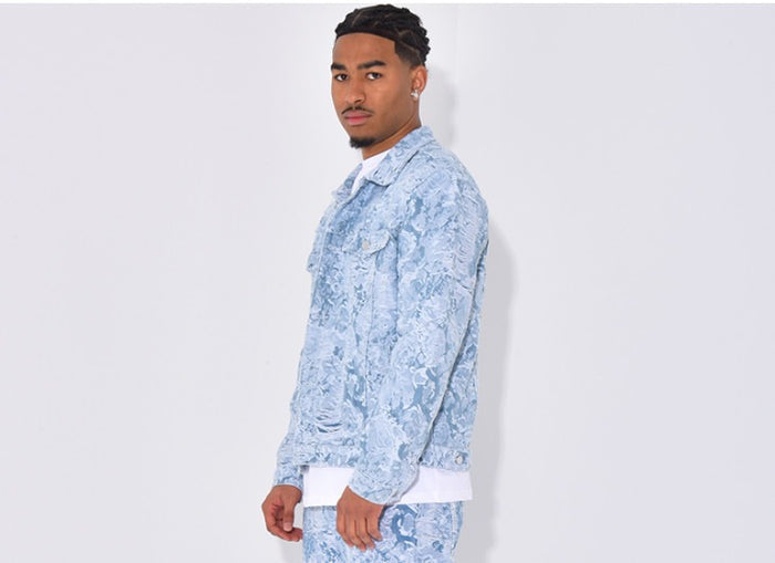 Veste en Jean Effilé Bleu Ciel