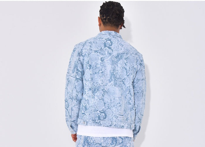 Veste en Jean Effilé Bleu Ciel