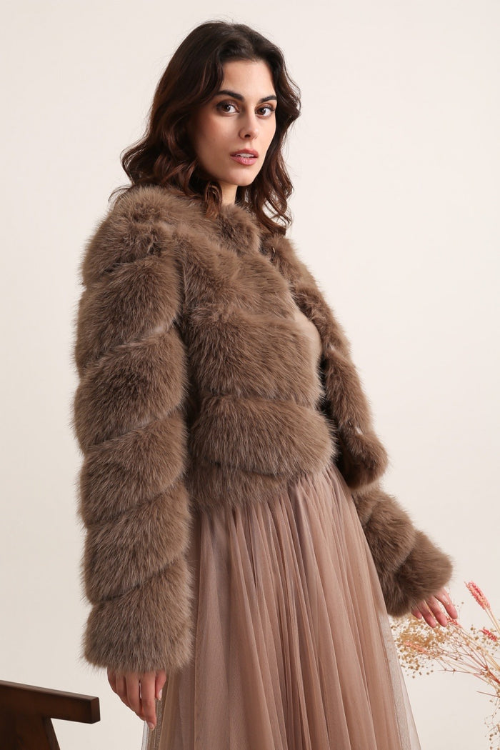 Veste Fausse Fourrure Courte