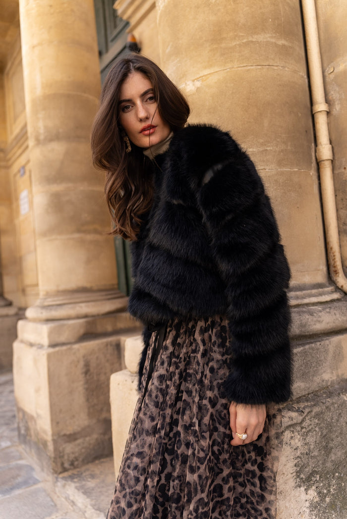 Veste Fausse Fourrure Courte