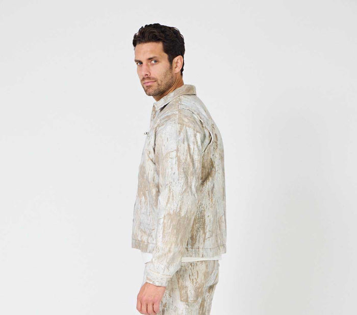 Veste Jean Beige Délavé