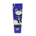 Blue and white gaming sleeve featuring a cat-eared anime girl with purple eyes and a black bow tie with a bell.