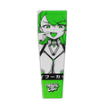 Gaming sleeve with a green-haired anime girl showing a heart on her tongue and black and white futuristic outfit details.