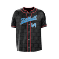 Black jersey with red sleeve trim, white "Waifu Cups" text on sleeve, and blue and white graphic on side panel.