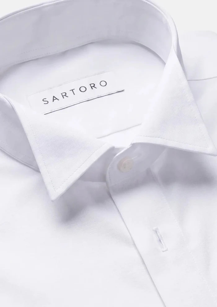 White Bamboo Tuxedo Shirt - SARTORO