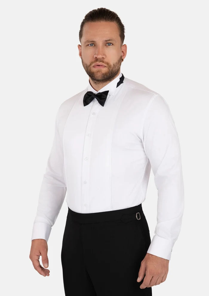White Bamboo Tuxedo Shirt - SARTORO