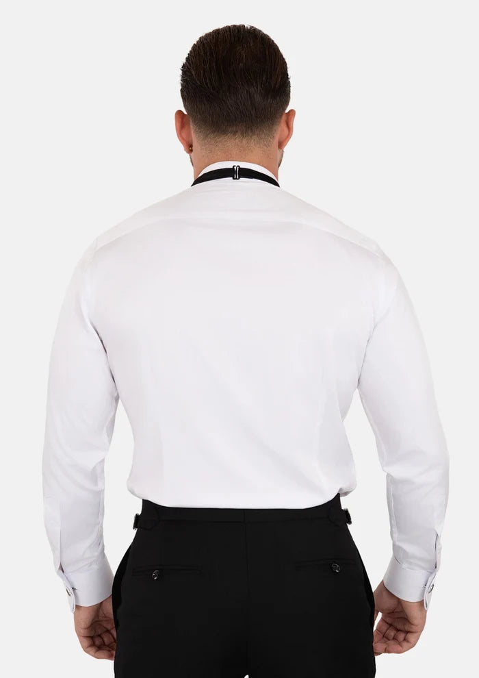 White Bamboo Tuxedo Shirt - SARTORO