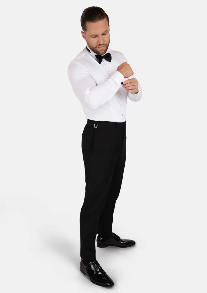 White Bamboo Tuxedo Shirt - SARTORO