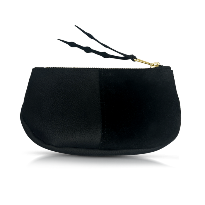 Wildwood Oyster Co. Makeup Bag in Black Leather