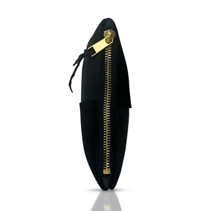 Wildwood Oyster Co. Makeup Bag in Black Leather