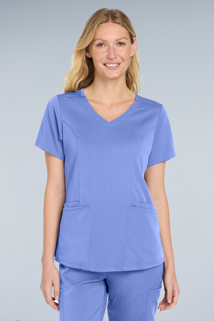 Wink® Women’s Premiere Flex™ Mock Wrap Top | WW4268 - The Lemon Print & Design Studio