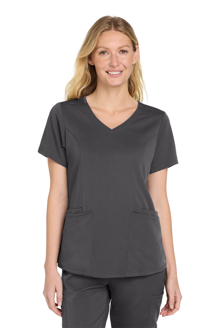 Wink® Women’s Premiere Flex™ Mock Wrap Top | WW4268 - The Lemon Print & Design Studio
