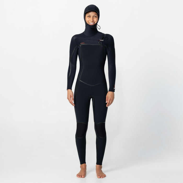 Women's HyperFire X Hooded 5/4mm Steamer Chest Zip - Black