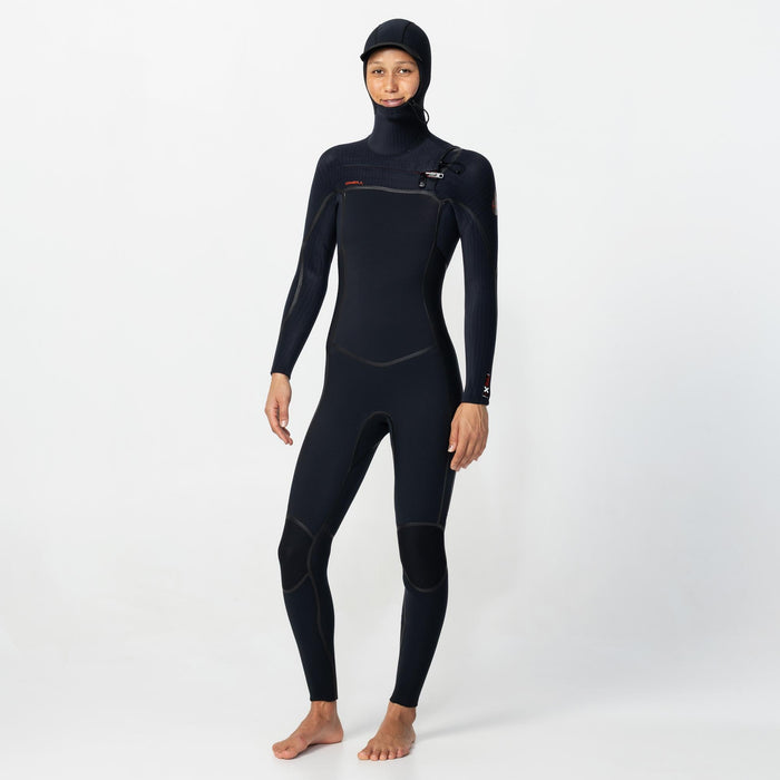Women's HyperFire X Hooded 5/4mm Steamer Chest Zip - Black