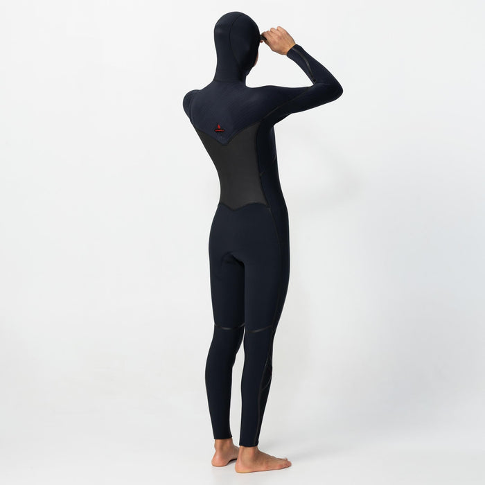 Women's HyperFire X Hooded 5/4mm Steamer Chest Zip - Black