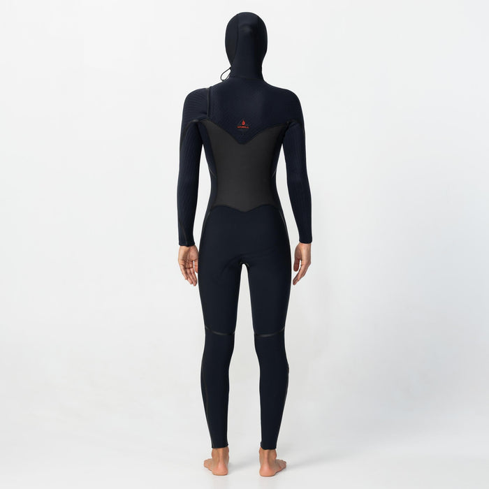 Women's HyperFire X Hooded 5/4mm Steamer Chest Zip - Black