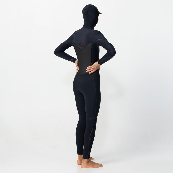 Women's HyperFire X Hooded 5/4mm Steamer Chest Zip - Black