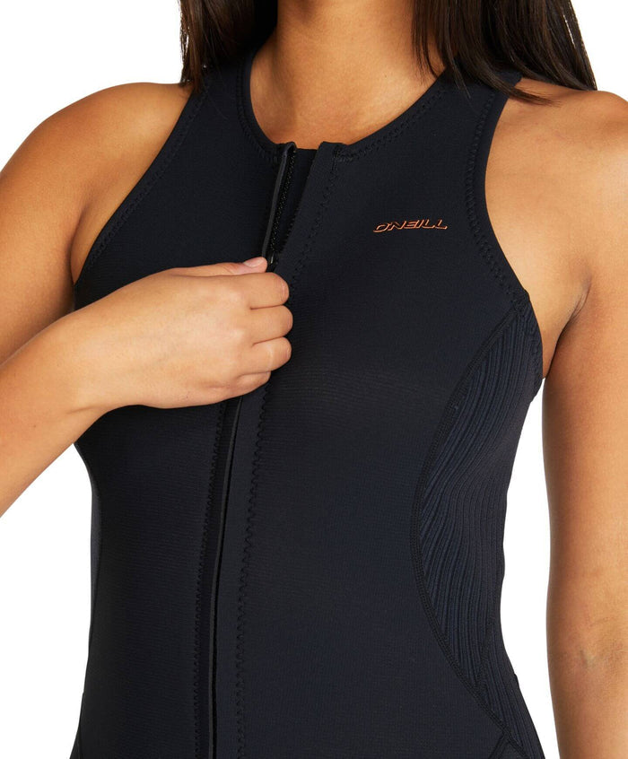 Women's HyperFreak 2mm Long Jane Spring Suit Front Zip - Black