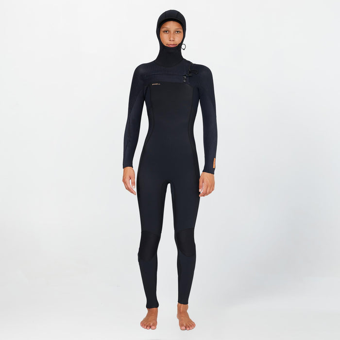 Women's HyperFreak Hooded 5/4+mm Steamer Chest Zip - Black
