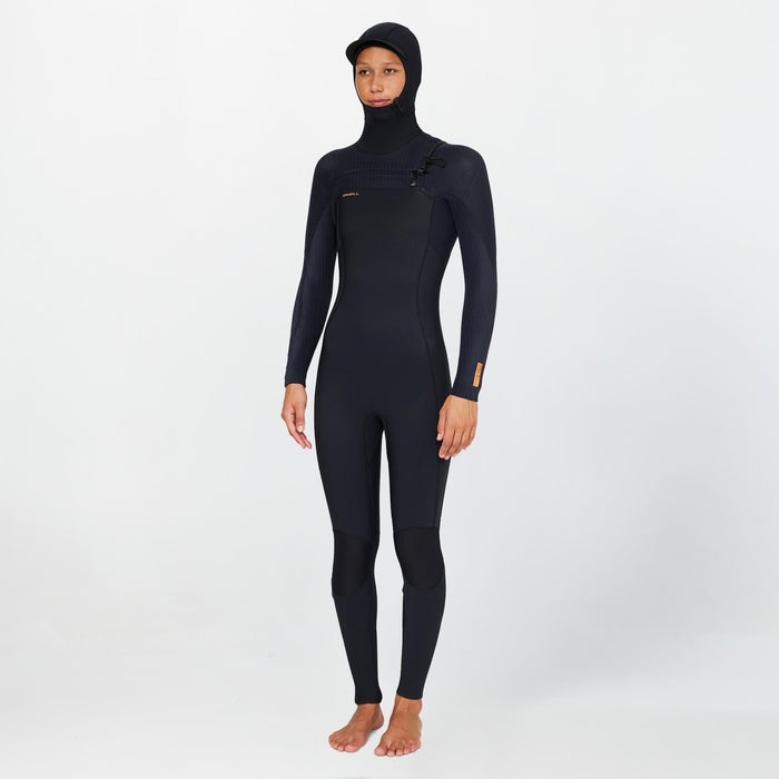 Women's HyperFreak Hooded 5/4+mm Steamer Chest Zip - Black