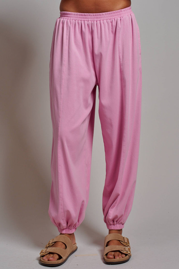 Women's Mineral Wash Cotton Lounge Set - Pink