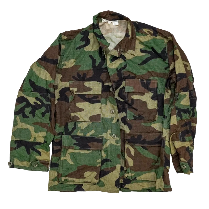 Woodland Ripstop BDU Shirt - Large Regular - Army & Outdoors - Field Shirts