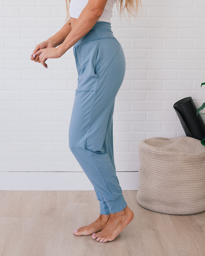 Yoga Joggers - Dusty Blue  Rae Mode
