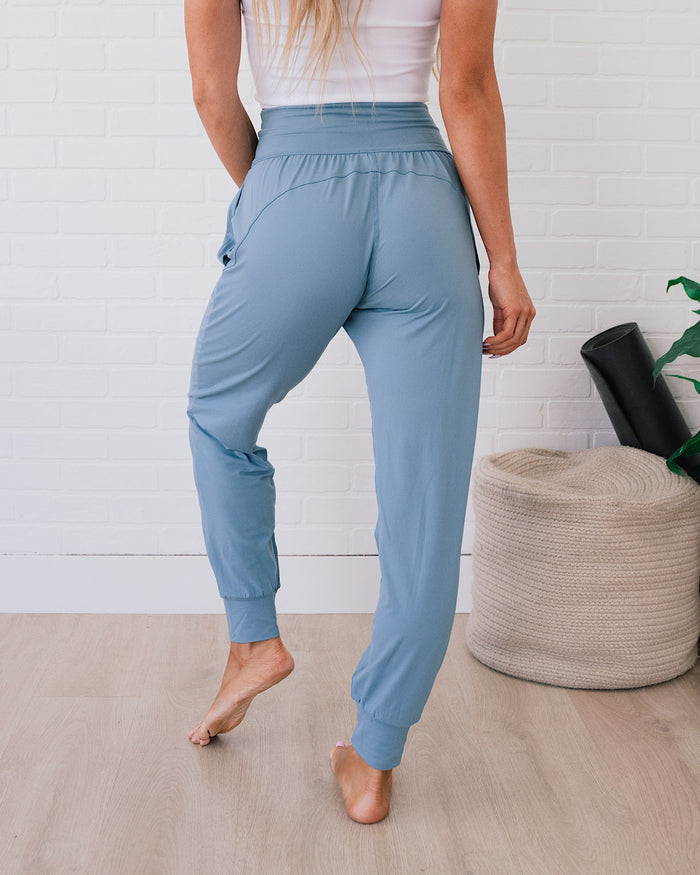 Yoga Joggers - Dusty Blue  Rae Mode
