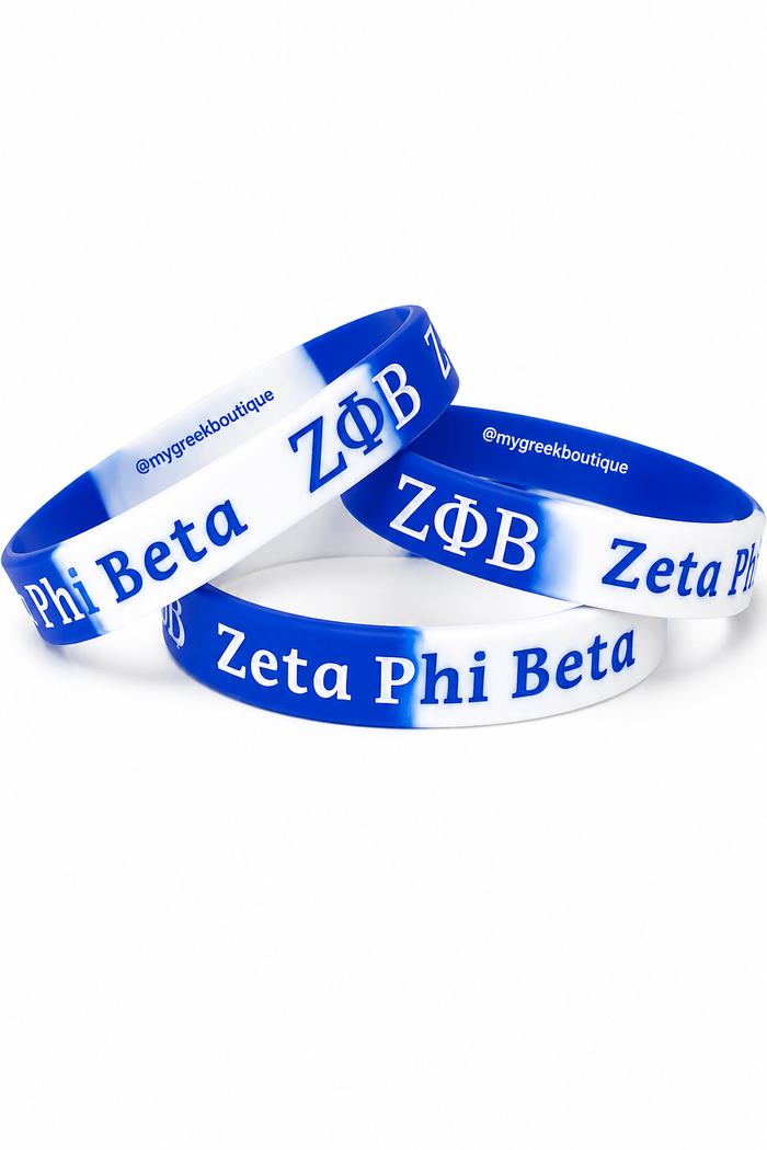 Zeta Blue/White Silicone Bracelet